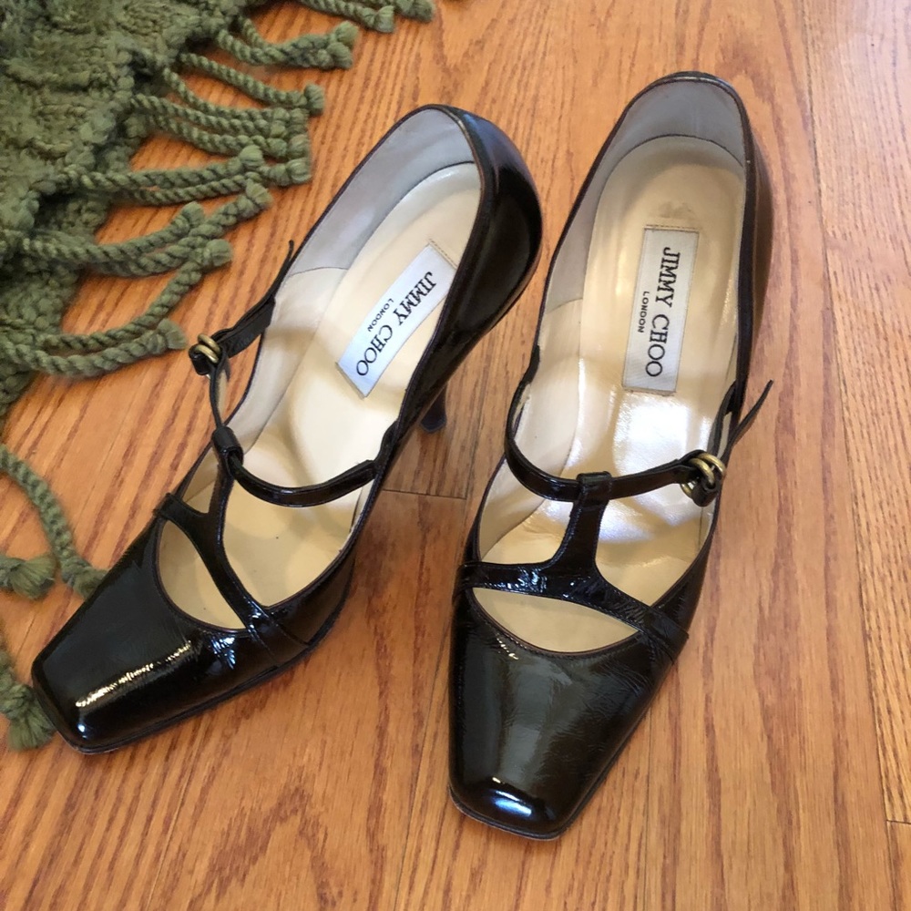 Jimmy Choo Penda Patent Leather T-strap Mary Jane